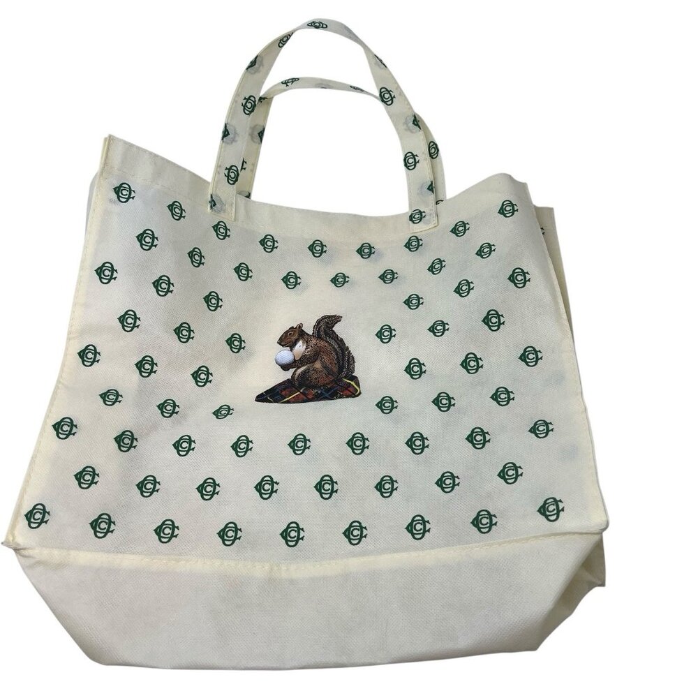 Oakmont Country Club Golf Course Pro Gift Shop Canvas Monogram Logo Tote Bag